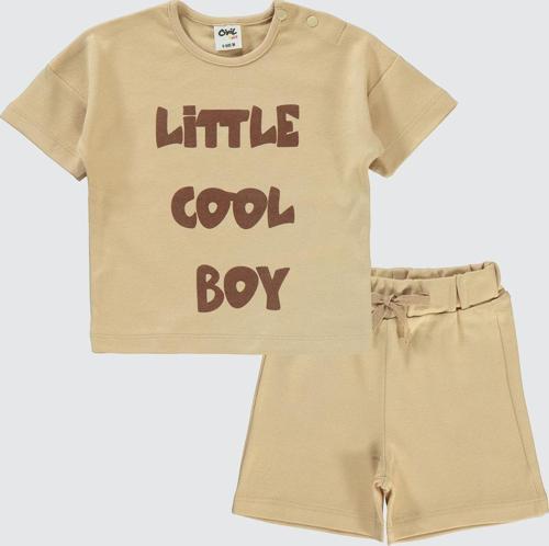 Erkek Bebek Şortlu  Takım 6-18 Ay Sütlü Kahve