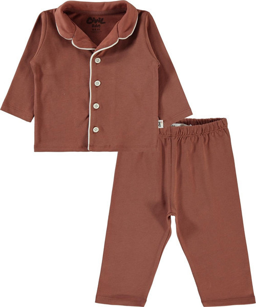 Erkek Bebek Pijama Takımı 6-18 Ay Kahve