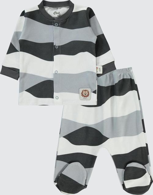 Erkek Bebek Pijama Takımı 1-6 Ay Füme
