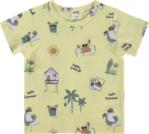 Erkek Bebek Tişört 6-18 Ay Soft Sarı