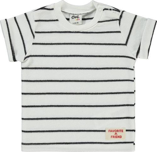 Erkek Bebek Tişört 6-18 Ay Ekru