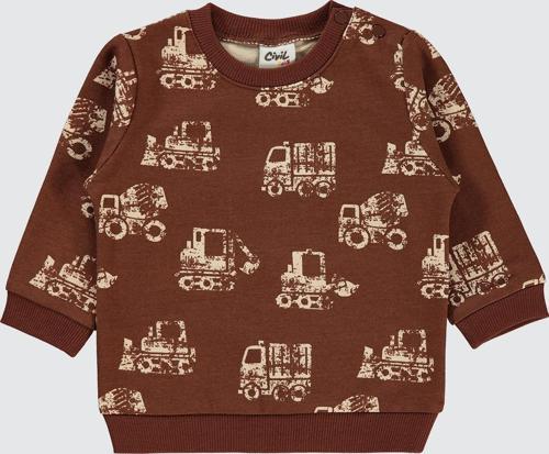 Erkek Bebek Sweatshirt 6-18 Ay Kahve