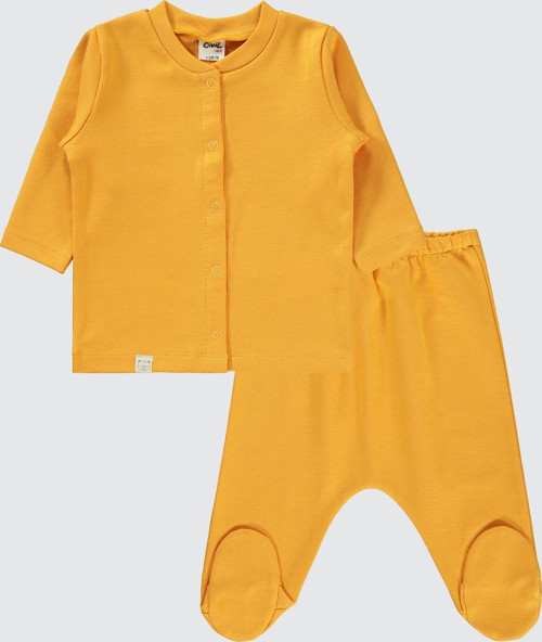 Erkek Bebek Pijama Takımı 1-6 Ay Hardal