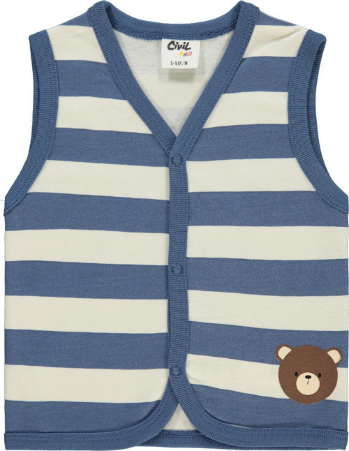 Erkek Bebek Yelek 6-18 Ay Soft Mavi