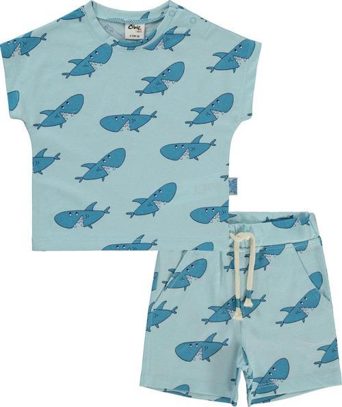 Erkek Bebek Şortlu Takım 6-18 Ay Soft Mavi