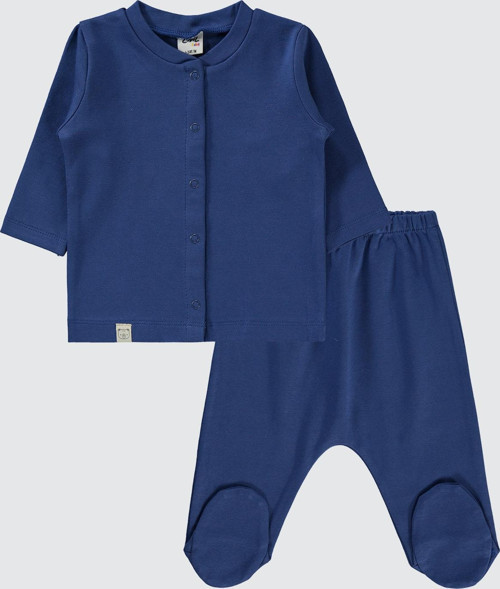 Erkek Bebek Pijama Takımı 1-6 Ay İndigo