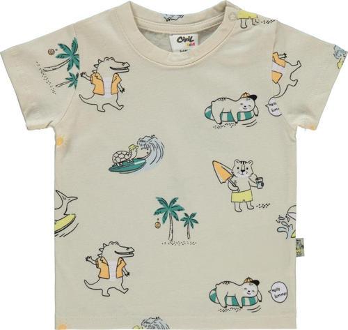 Erkek Bebek Tişört 6-18 Ay Taş Rengi