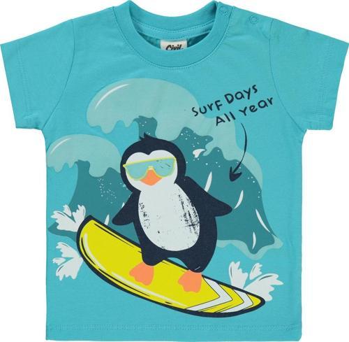 Erkek Bebek Tişört 6-18 Ay Turkuaz