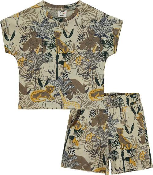 Erkek Bebek Şortlu Takım 6-18 Ay Taş Rengi