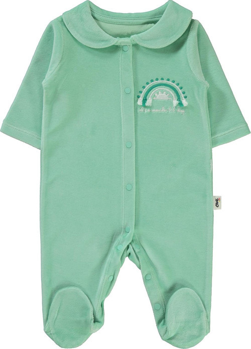 Kız Bebek Patikli Tulum 1-6 Ay Mint