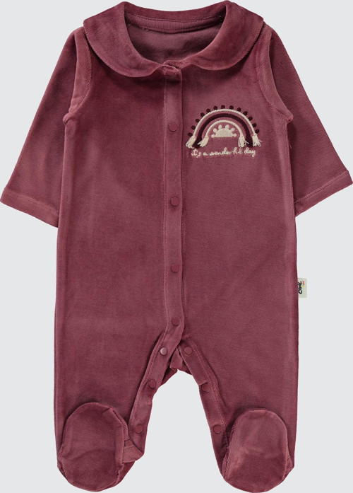 Kız Bebek Patikli Tulum 1-6 Ay Mürdüm