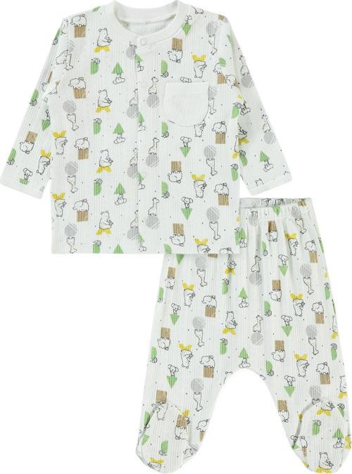 Erkek Bebek Takım 1-6 Ay Ekru