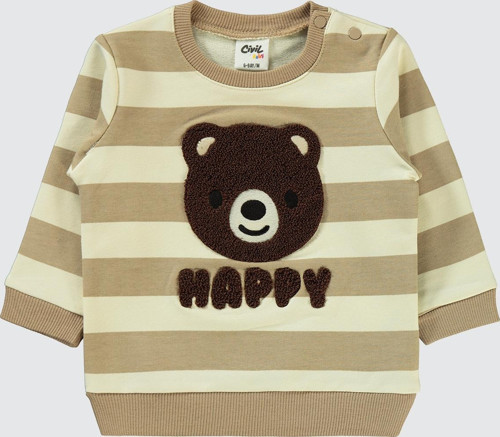 Erkek Sweatshirt 6-18 Ay Sütlü Kahve