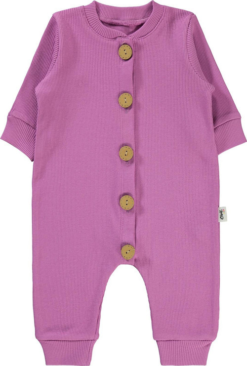 Kız Bebek Patiksiz Tulum 1-6 Ay Leylak