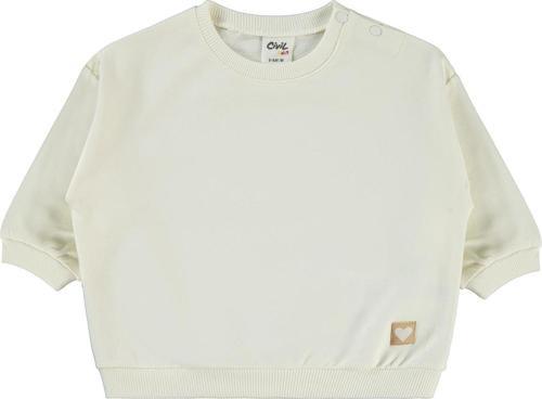 Kız Bebek Sweatshirt 6-18 Ay Ekru