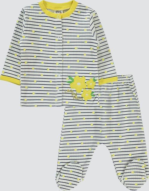 Kız Bebek Pijama Takımı 1-6 Ay Sarı