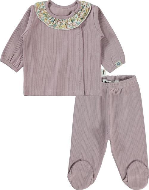 Kız Bebek Pijama Takımı 1-6 Ay Soft Lila