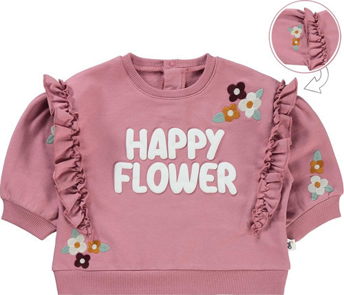 Kız Bebek Sweatshirt 6-18 Ay Gül Kurusu