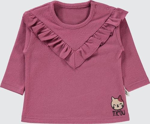 Kız Bebek Sweatshirt 6-18 Ay Gül Kurusu