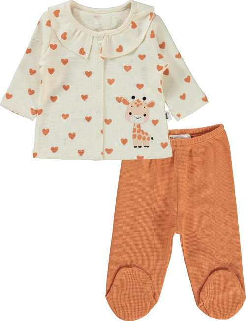 Kız Bebek Pijama Takımı 1-6 Ay FilDişi
