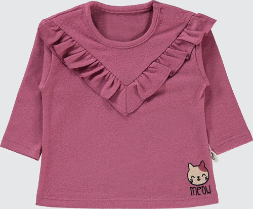 Kız Bebek Sweatshirt 6-18 Ay Gül Kurusu