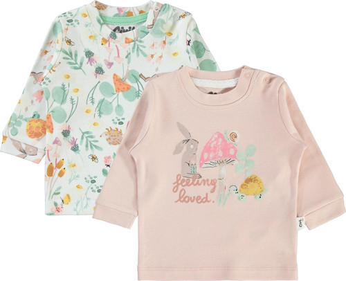 Kız Bebek 2'li Sweatshirt 3-12 Ay Pudra