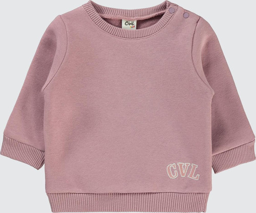 Kız Bebek Sweatshirt 6-18 Ay Açık Gül Kurusu