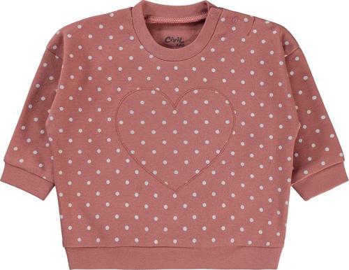 Kız Bebek Sweatshirt 6-18 Ay Kiremit