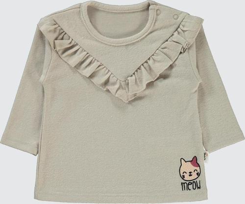 Kız Bebek Sweatshirt 6-18 Ay Bej