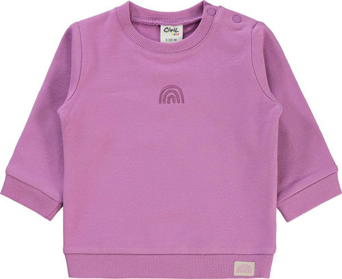 Kız Bebek Sweatshirt 6-18 Ay Koyu Lila
