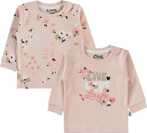 Kız Bebek 2'li Sweatshirt 6-18 Ay Pudra