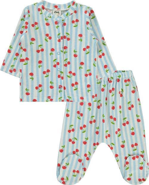 Kız Bebek Pijama Takımı 1-6 Ay Mavi
