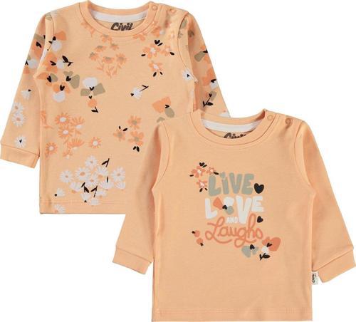 Kız Bebek 2'li Sweatshirt 6-18 Ay Somon