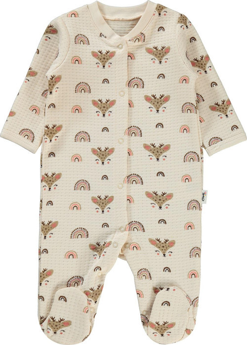 Kız Bebek Patikli Tulum 1-6 Ay Fildişi
