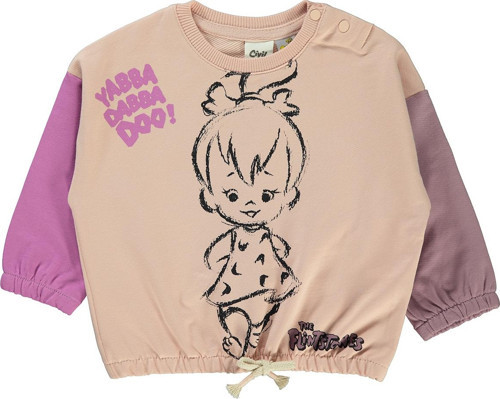 Kız Bebek Sweatshirt 6-18 Ay Pudra