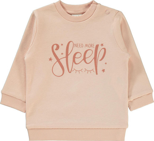 Kız Bebek Sweatshirt 6-18 Ay Pudra