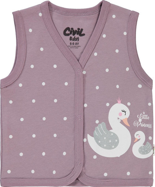 Kız Bebek Yelek 6-18 Ay Leylak Lila