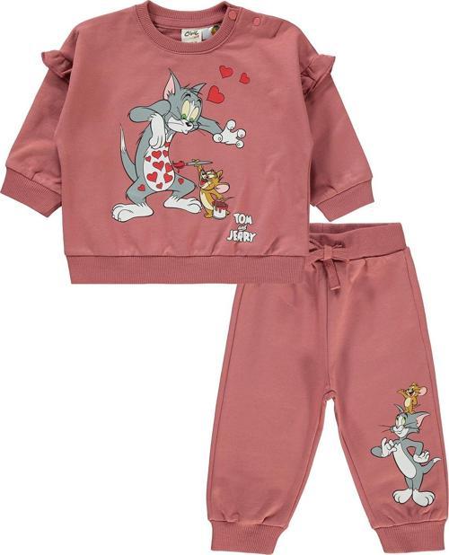Tom ve Jerry Kız Bebek 6-18 Ay Takım Gül kurusu 
