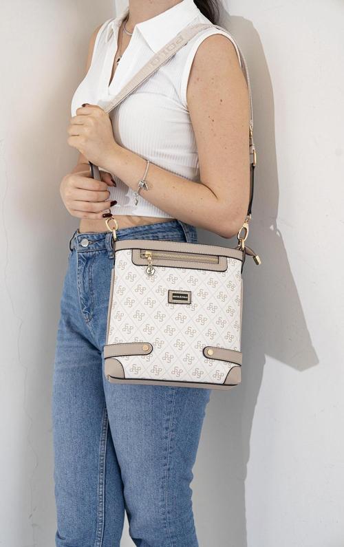 Kadın Çapraz Çanta 1120-44385 SİLVER POLO ÇAPRAZ BAYAN ÇANTASI M178 BEJ-MAT KUM