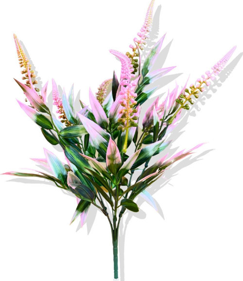 Yapay Yeşillik Demeti Pembe 40 Cm 7 Dal