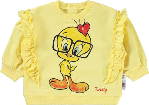 Kız Bebek Sweatshirt 6-18 Ay Açık Sarı