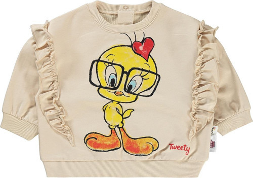 Kız Bebek Sweatshirt 6-18 Ay Taş Rengi