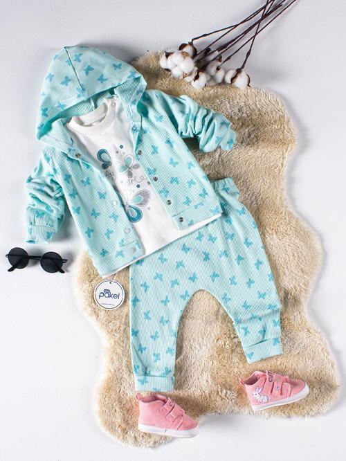 Kız Bebek 3'lü Takım 9-18 Ay Mint