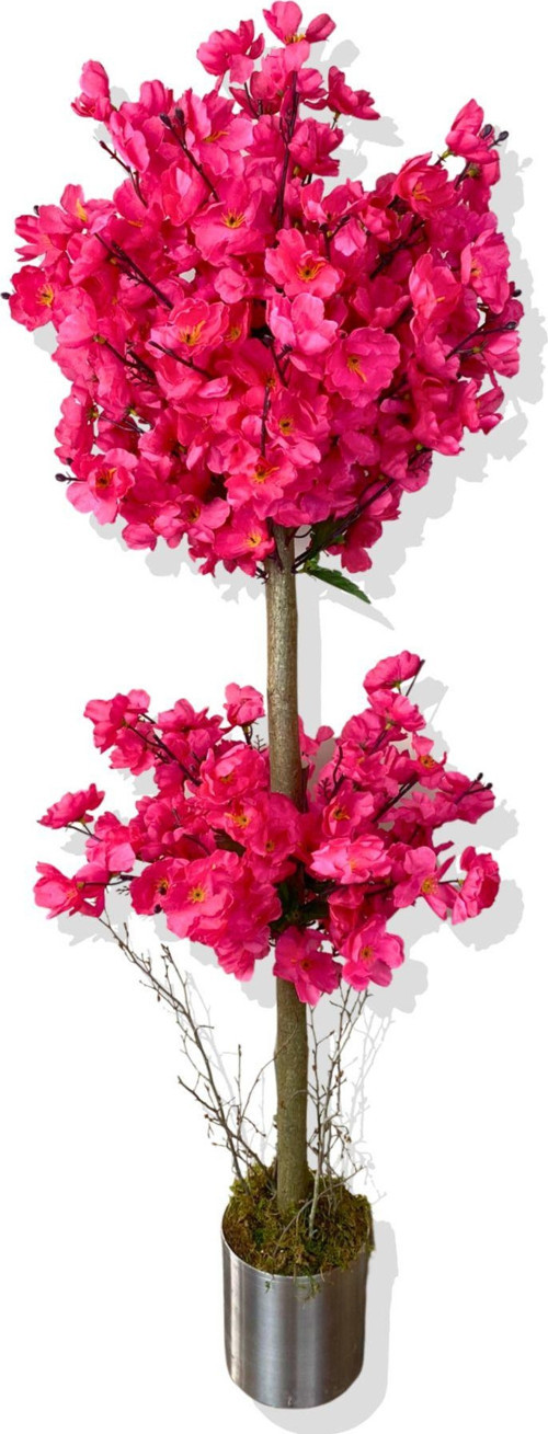 Fuşya Bahar Dalı 100 Cm 12X12 Metal Saksı