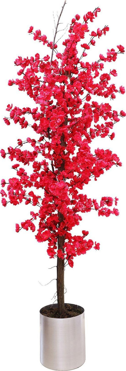 Fuşya Bahar Dalı 140 Cm Yapay Ağaç 20X20 Metal Saksı