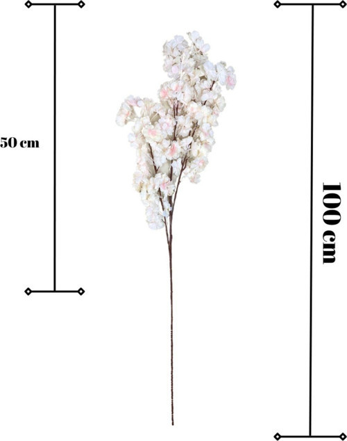 Yapay Lüx Krem Pembe Bahar Dalı 100 Cm