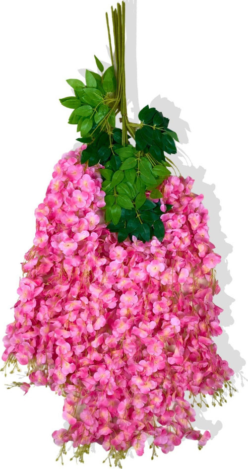 Yapay Sarkan Pembe Akasya Çiçeği 12 Li Demet 3 Dallı