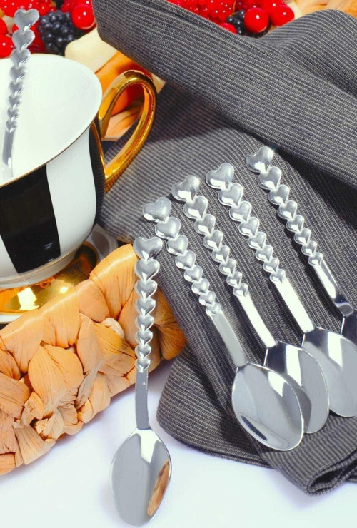 6 Lı Kalpli Çay Kaşığı