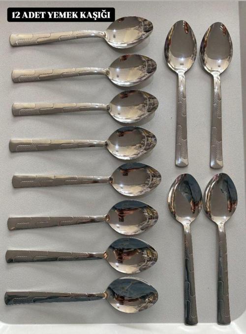 Yemek Kaşığı 12 Li 2 Ml Kalın Paslanmaz Çelik