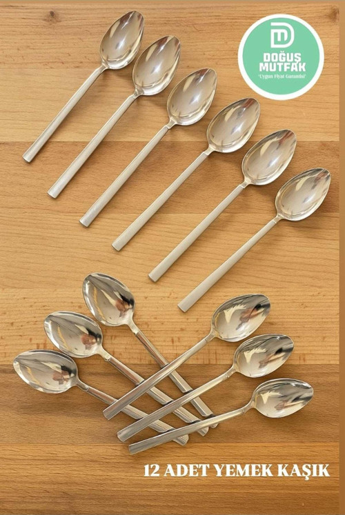 Yemek Kaşık 12 Li 2 Ml Paslanmaz Çelik Çubuk Model